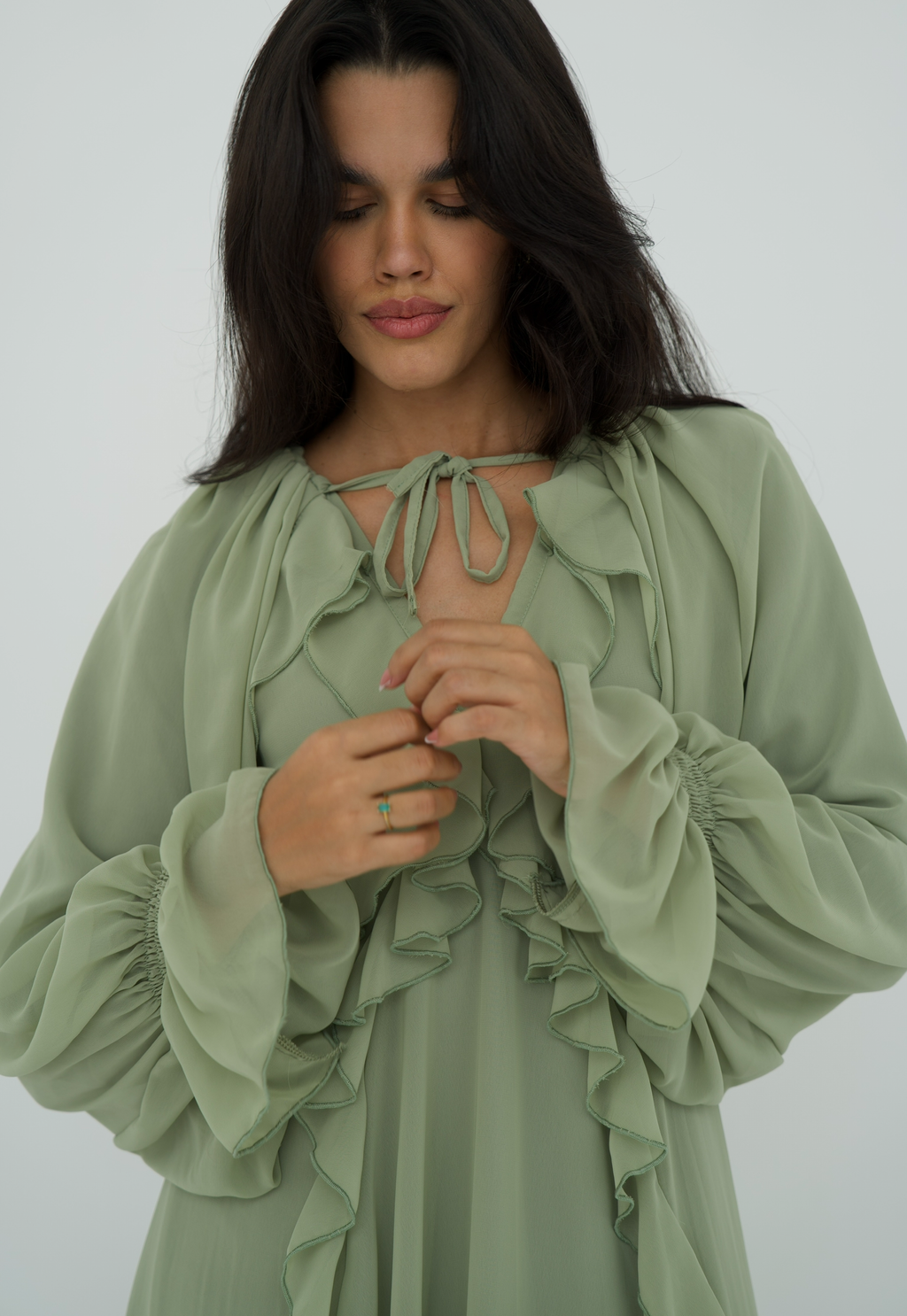 Ruffles chiffion dress