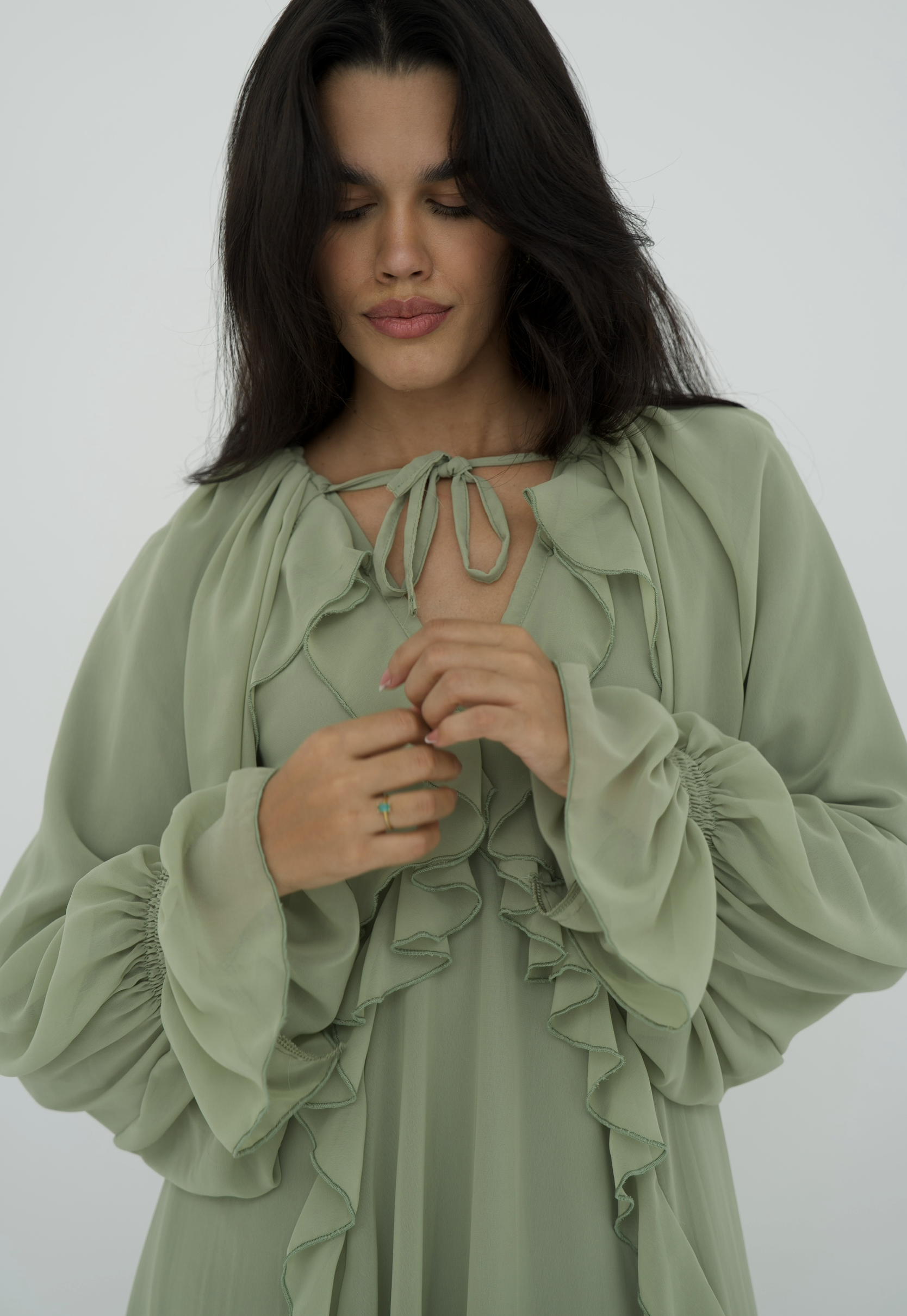 Ruffles chiffion dress