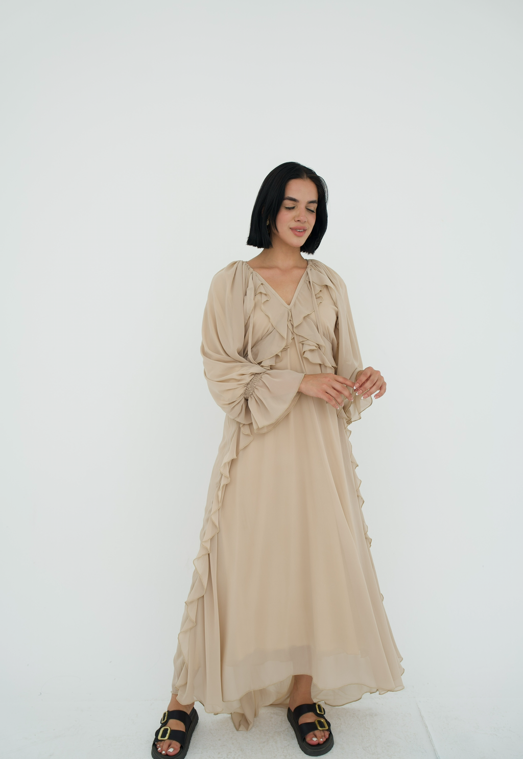 Ruffles chiffion dress