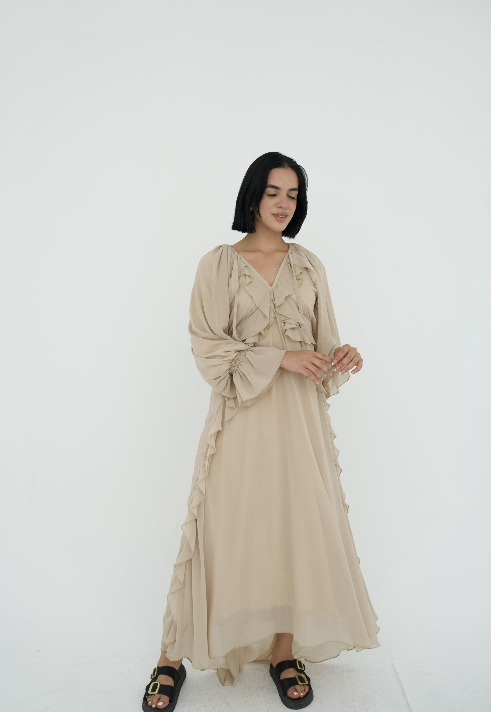 Ruffles chiffion dress