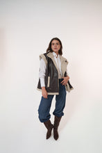 Load image into Gallery viewer, Fur-Lined Leather Vest in brown
