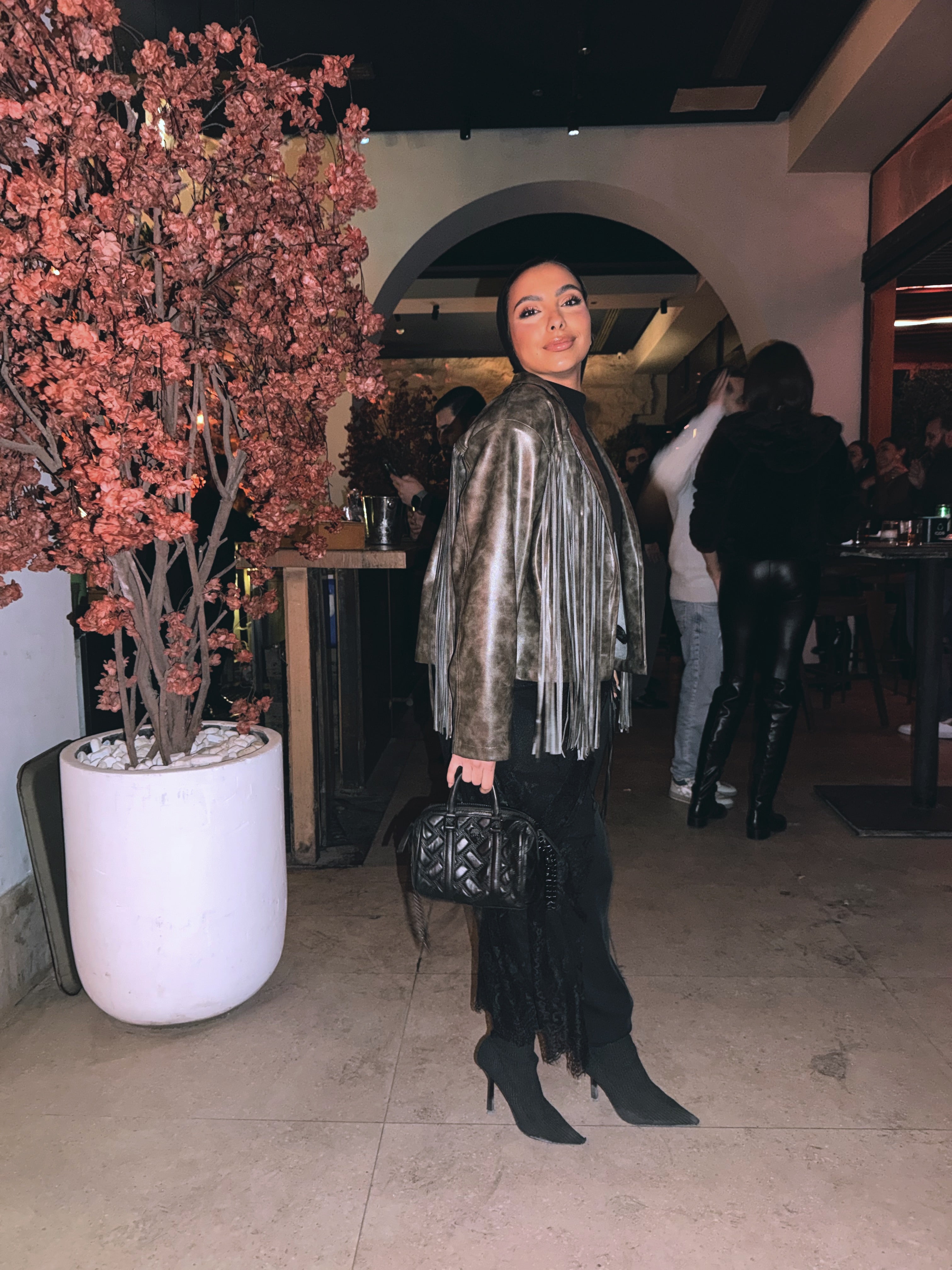 Fringes Faux Leather Jacket