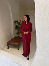 Load image into Gallery viewer, Twisted knot maxi dress in Dark red
