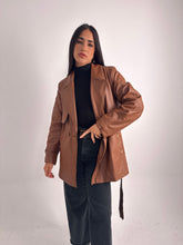 Load image into Gallery viewer, Faux Leather Coat in Camel
