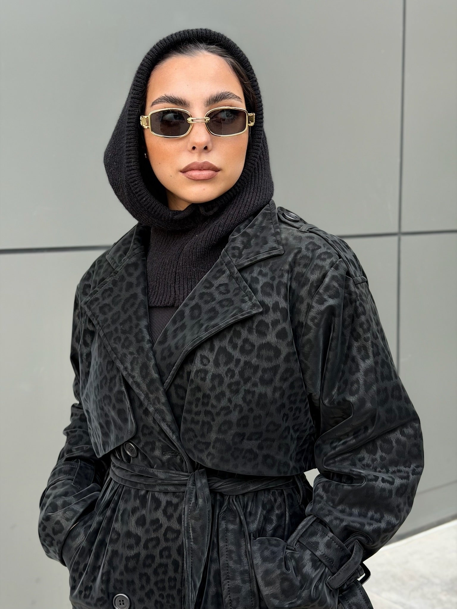 Waterproof Leopard print Long coat