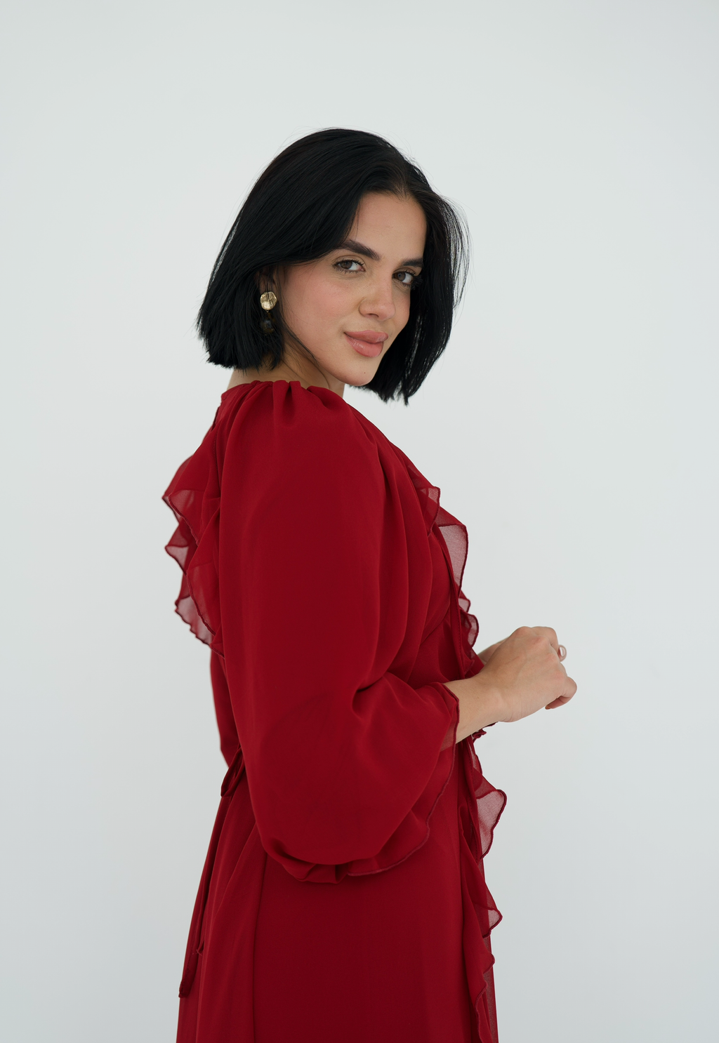 Ruffles chiffion dress