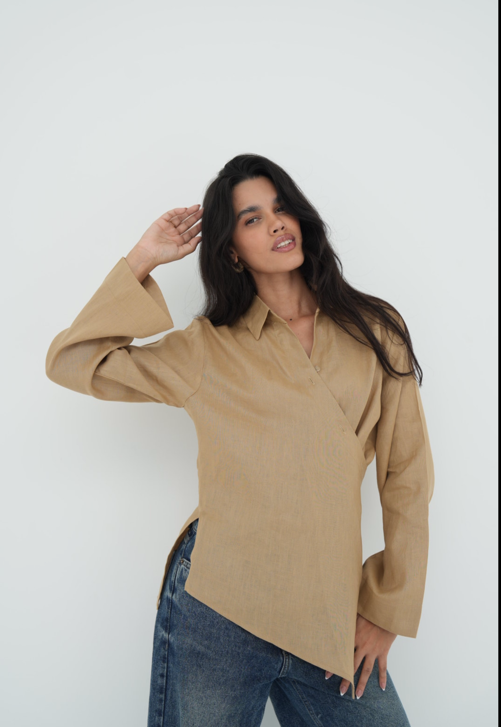 Pure linen High-Low shirt