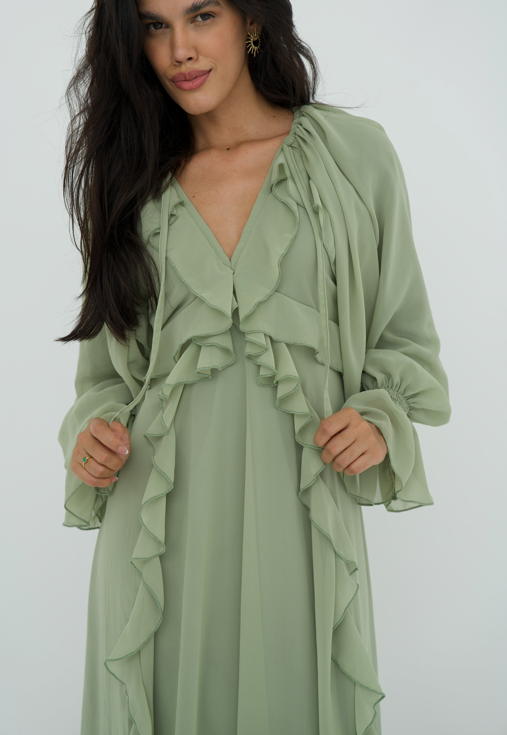 Ruffles chiffion dress