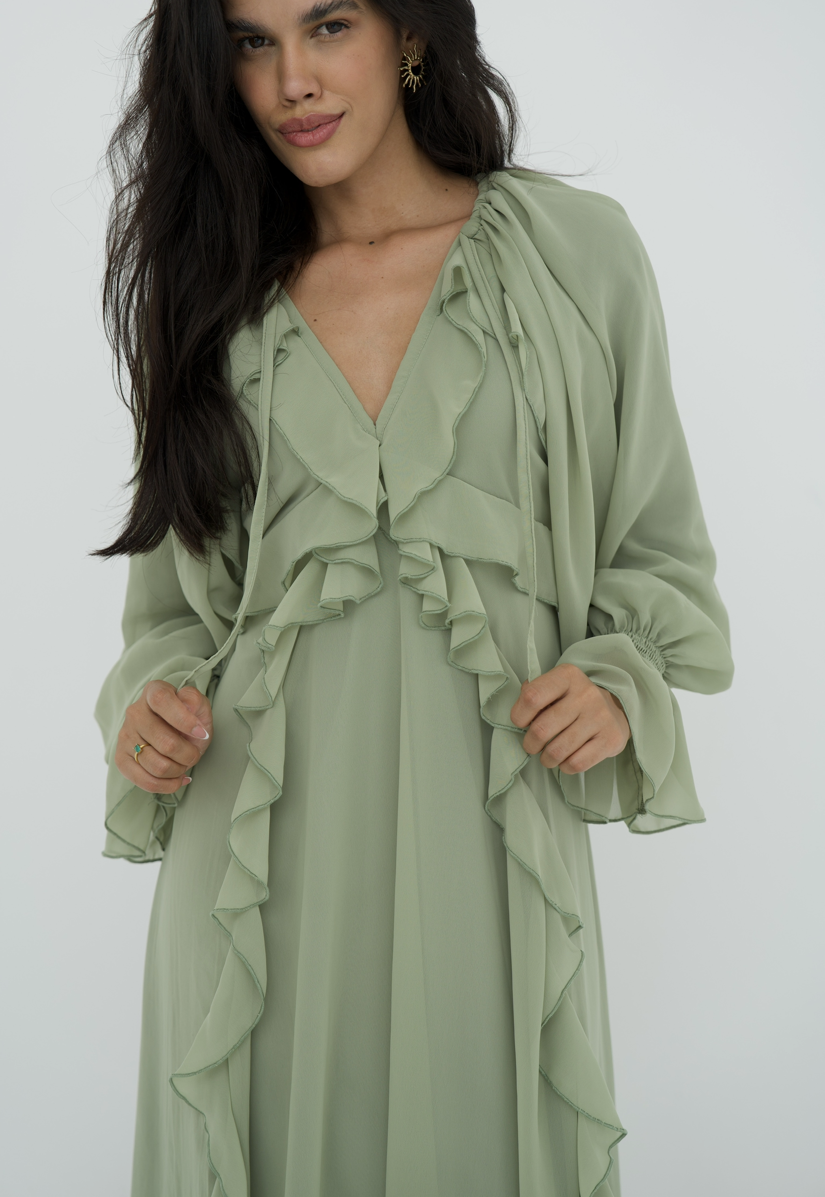 Ruffles chiffion dress