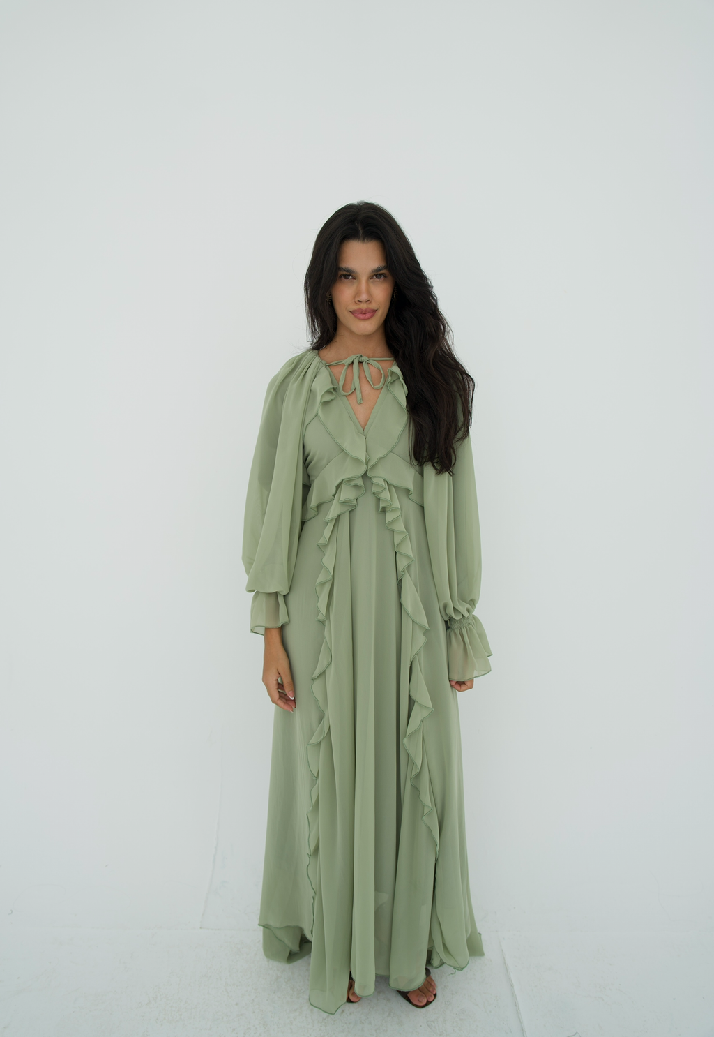 Ruffles chiffion dress