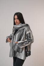 Load image into Gallery viewer, Pure wool jacket with Shawl Black and White
