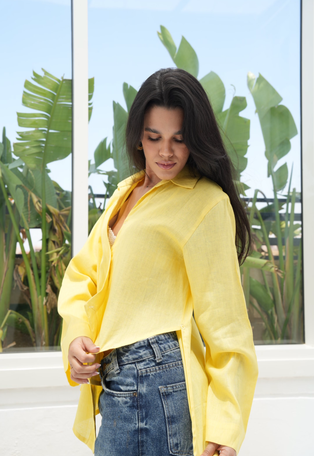 Pure linen High-Low shirt