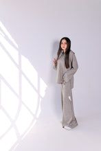 Load image into Gallery viewer, Half Zipper Sweater Top and Wide Leg Pants Set in Griesh
