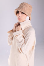 Load image into Gallery viewer, Half Zipper Sweater Top and Wide Leg Pants Set in Beige
