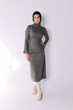Load image into Gallery viewer, turtleneck Rouched wool dress
