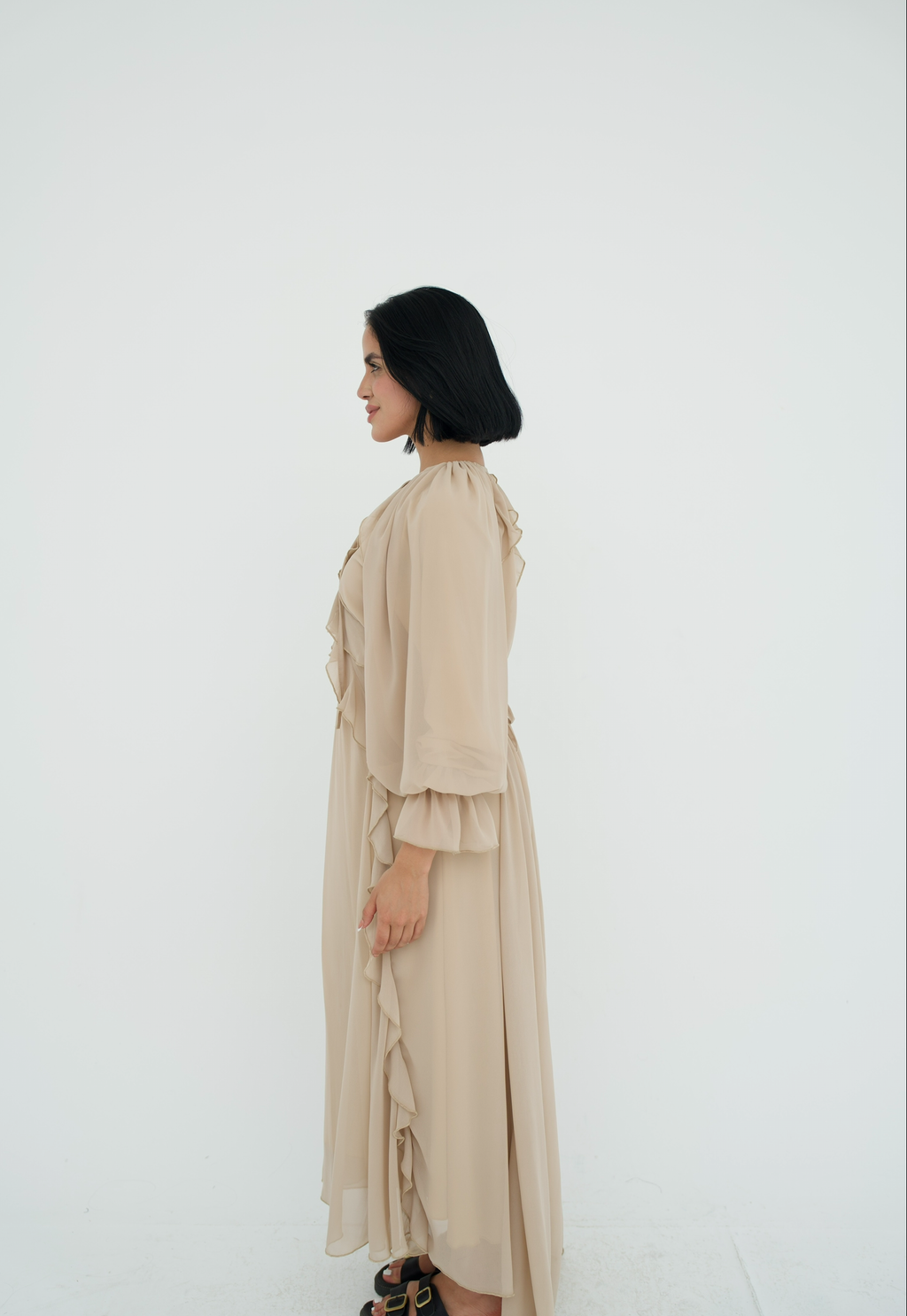 Ruffles chiffion dress