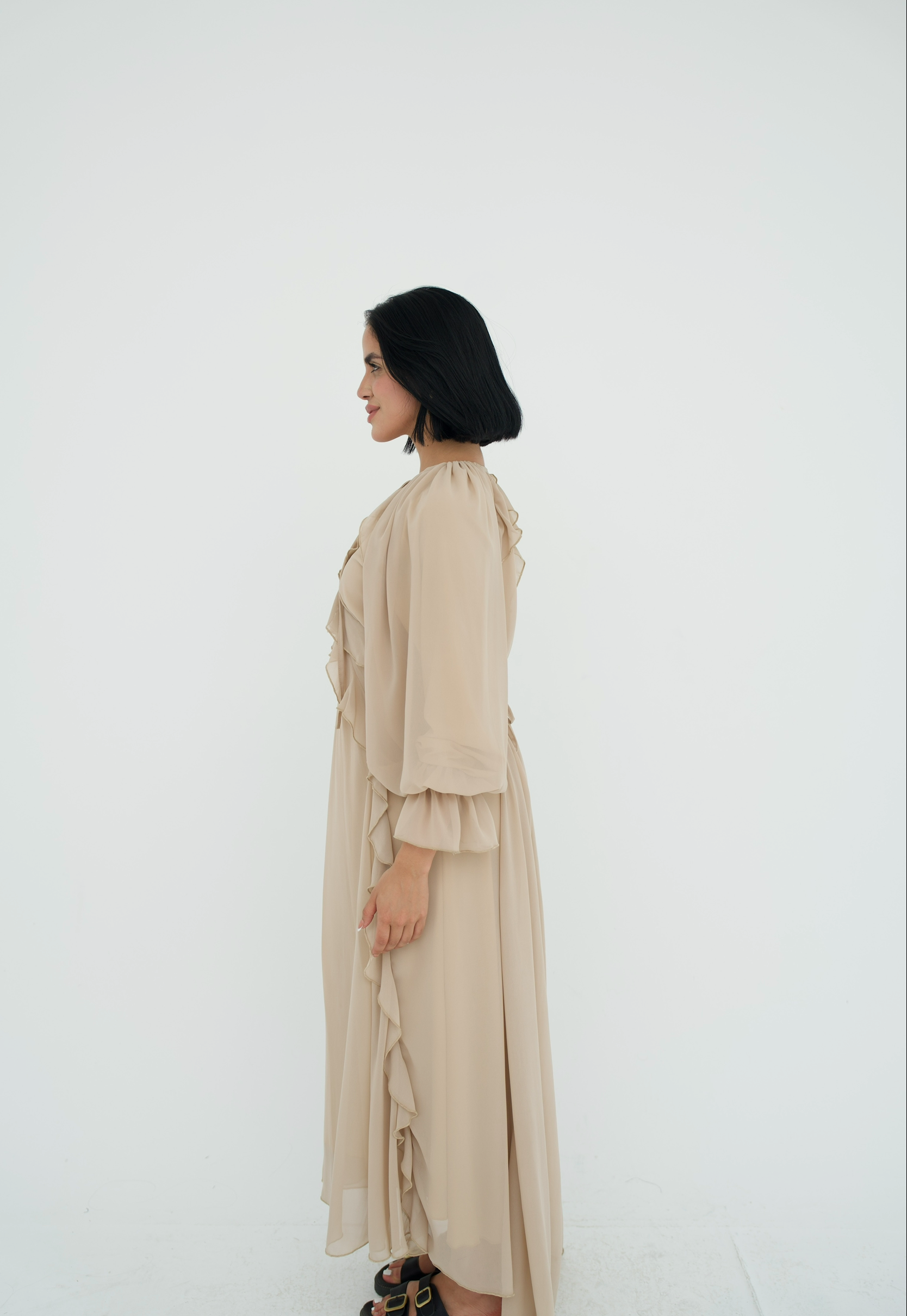 Ruffles chiffion dress