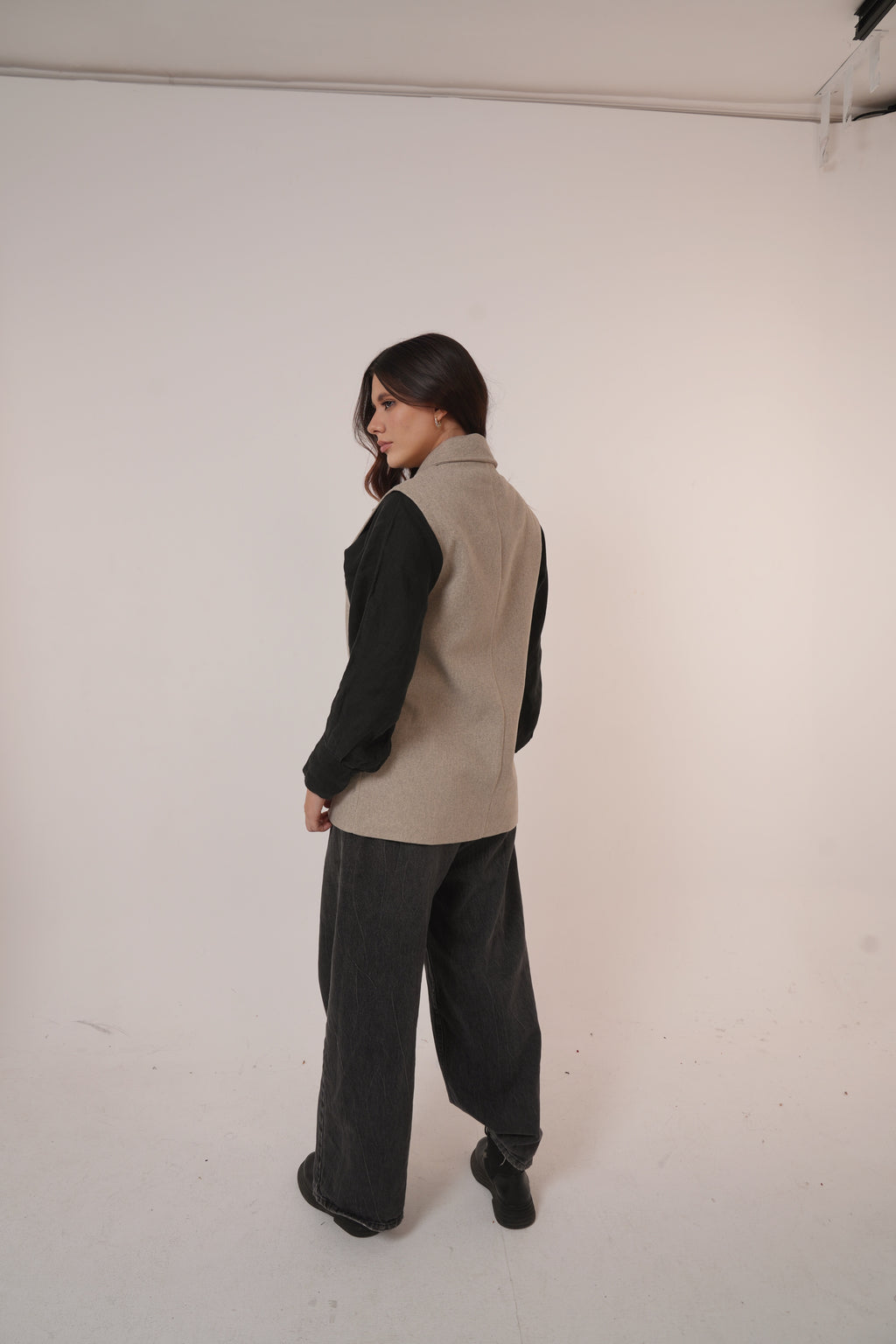 Wool Sleeveless Pocket long Vest