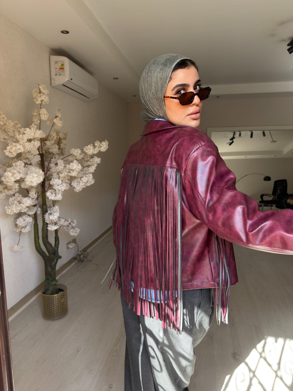 Fringes Faux Leather Jacket