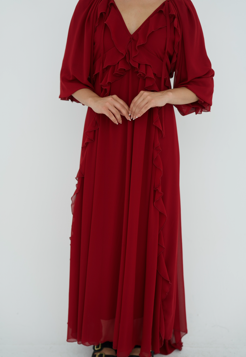 Ruffles chiffion dress
