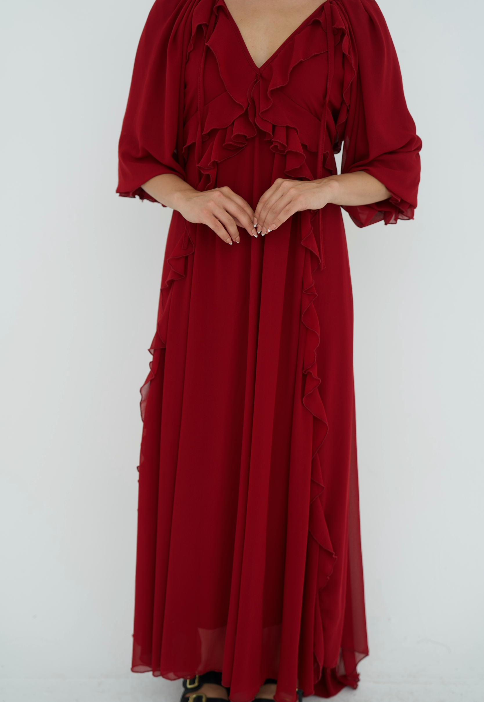 Ruffles chiffion dress