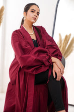 Load image into Gallery viewer, Puffed sleeves kaftan in Dark red
