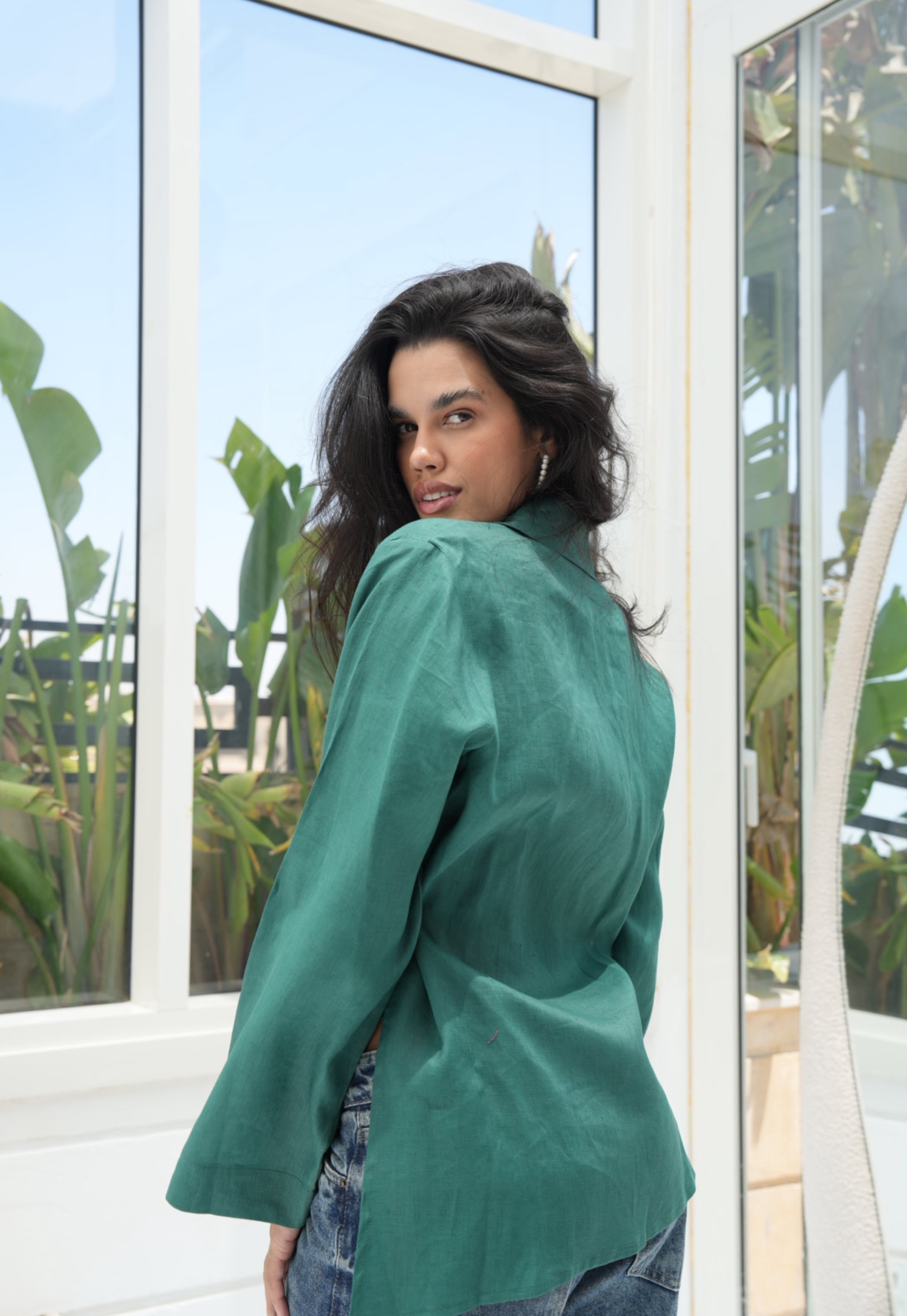 Pure linen High-Low shirt