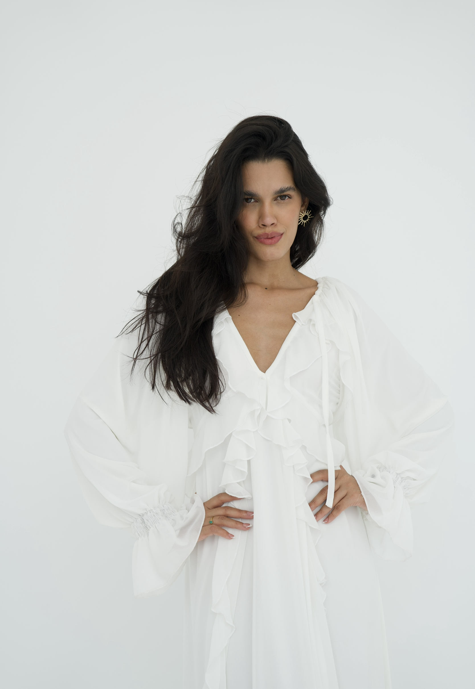 Ruffles chiffion dress