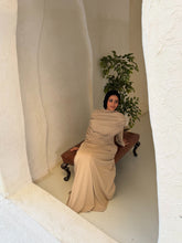 Load image into Gallery viewer, One-Side Draped Maxi Dress with Chest Cover in Beige
