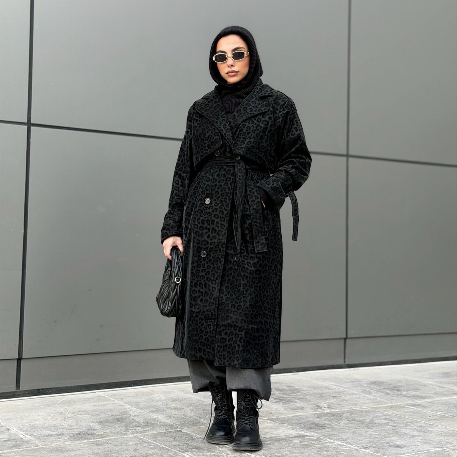 Waterproof Leopard print Long coat