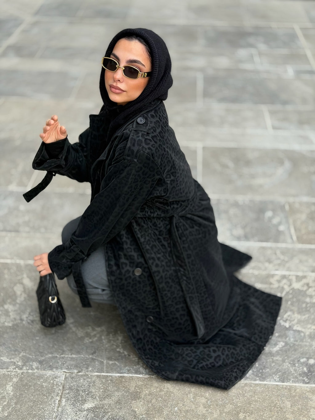 Waterproof Leopard print Long coat