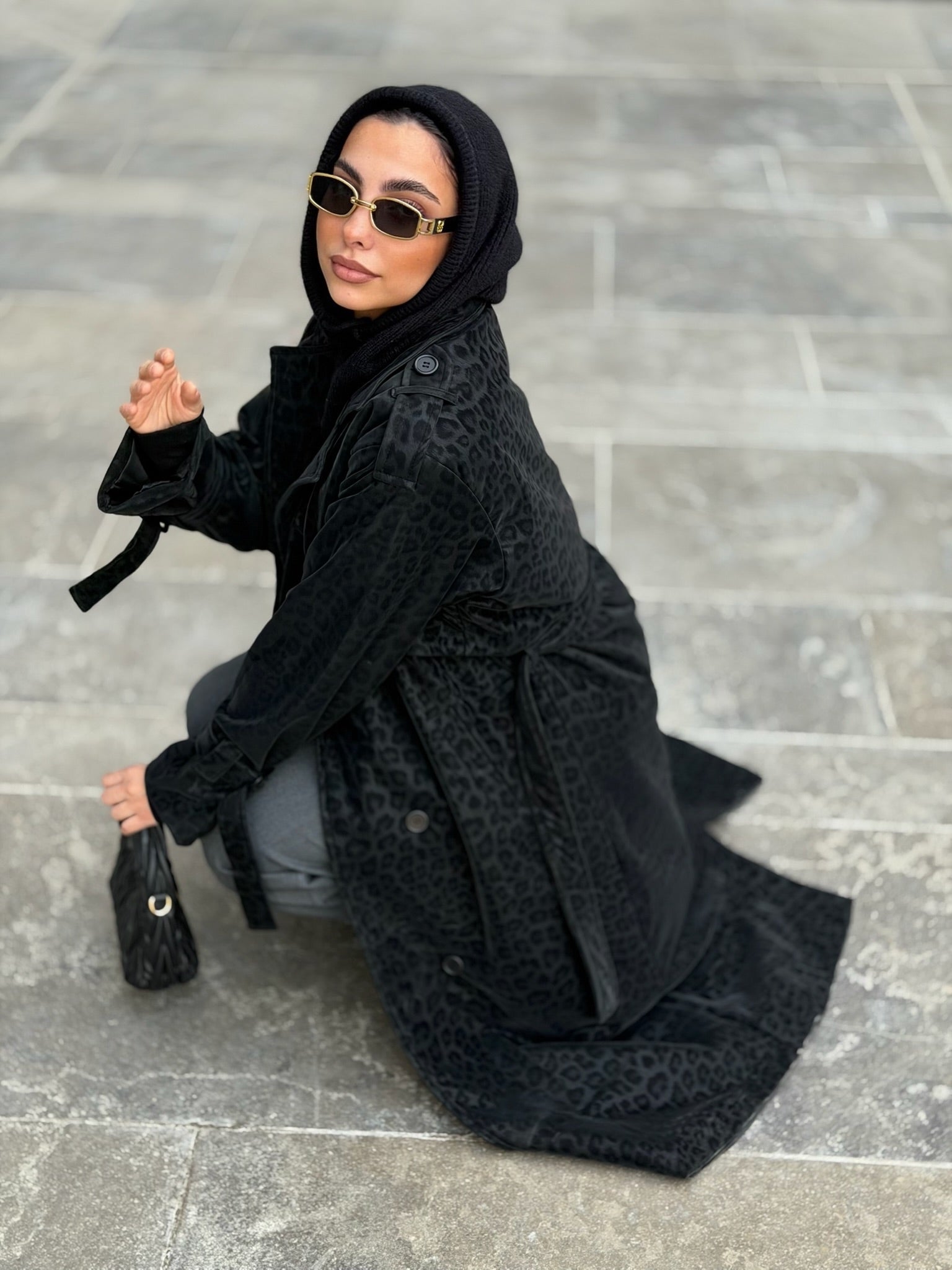 Waterproof Leopard print Long coat