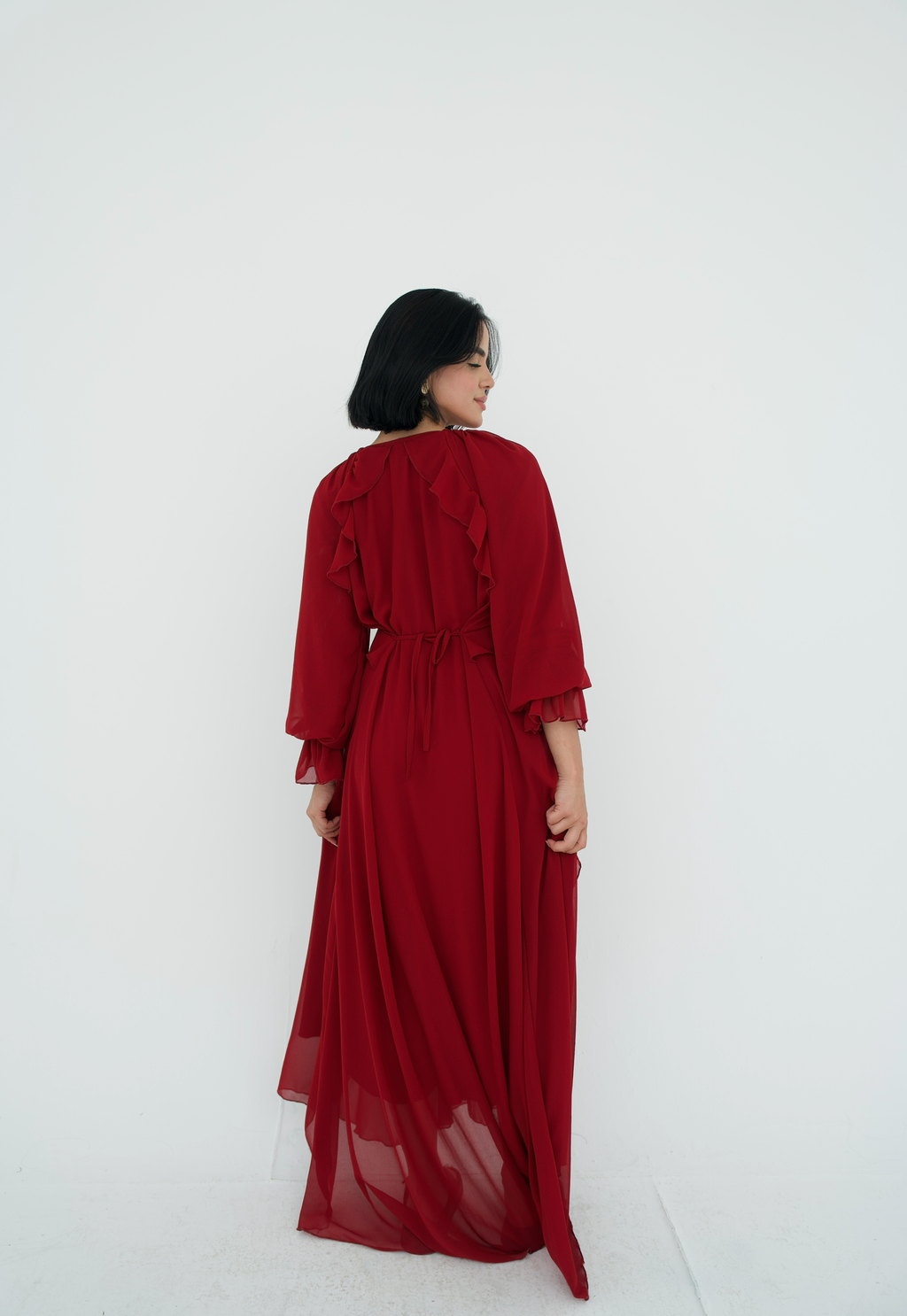 Ruffles chiffion dress