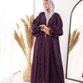 Puffed sleeves kaftan in purple