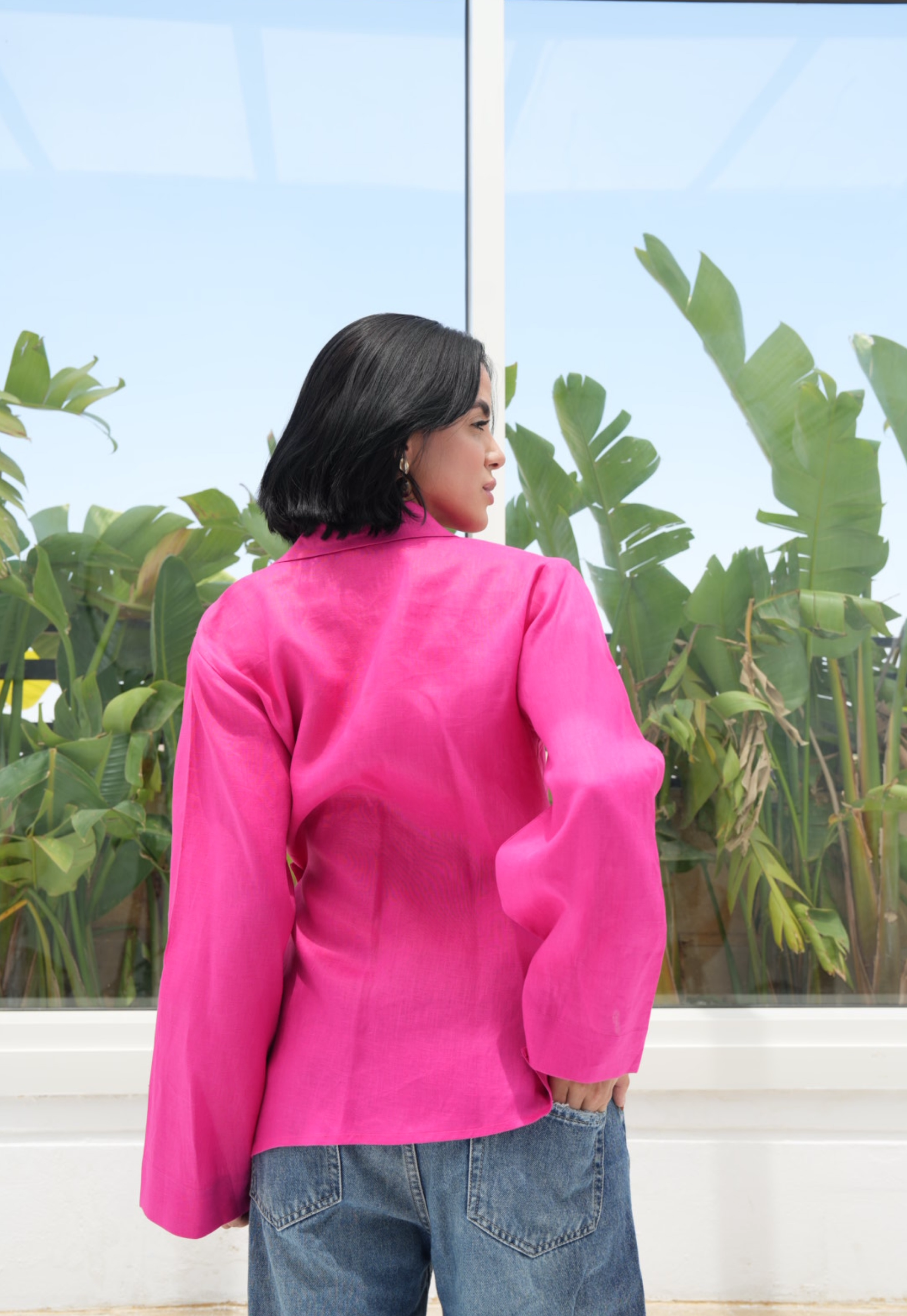 Pure linen High-Low shirt