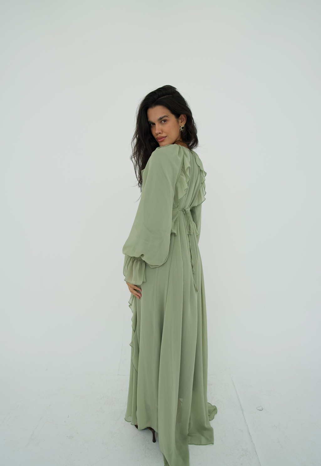 Ruffles chiffion dress