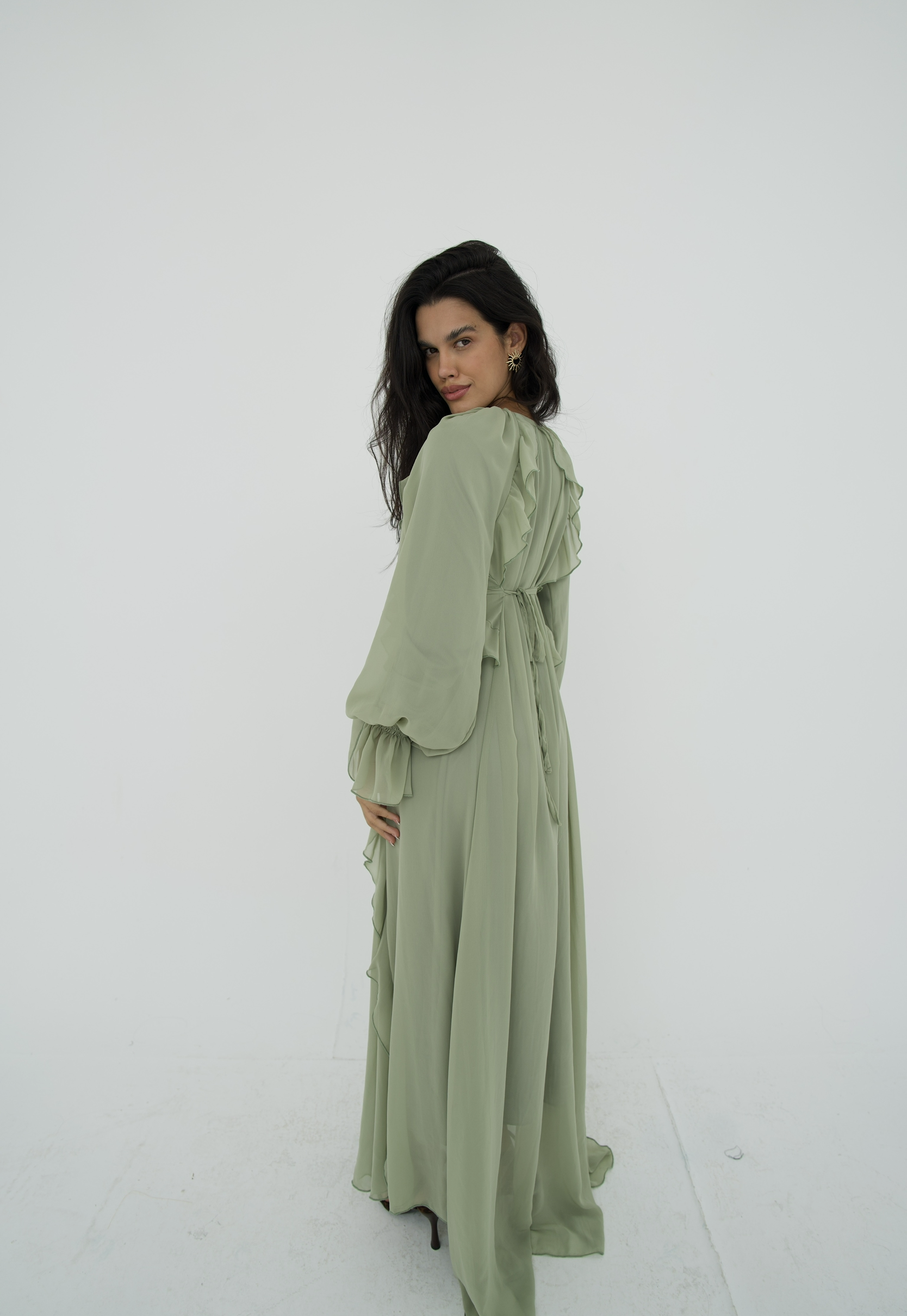 Ruffles chiffion dress