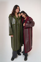 Load image into Gallery viewer, Premium Fur Leather - long coat in burgundy
