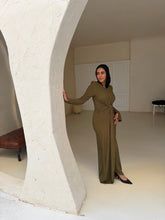 Load image into Gallery viewer, twisted knot maxi dress in Olive
