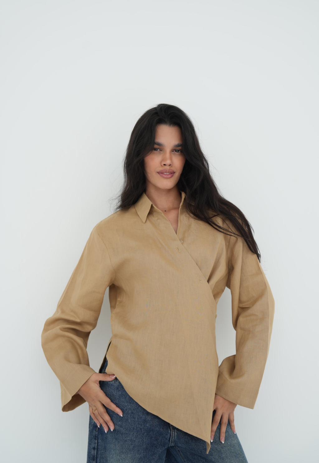 Pure linen High-Low shirt