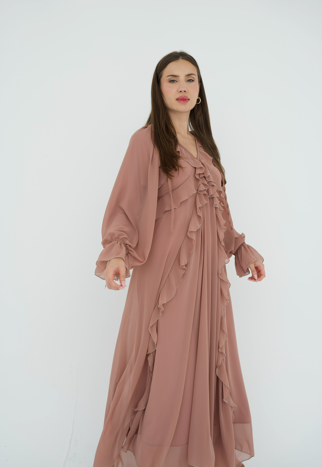 Ruffles chiffion dress