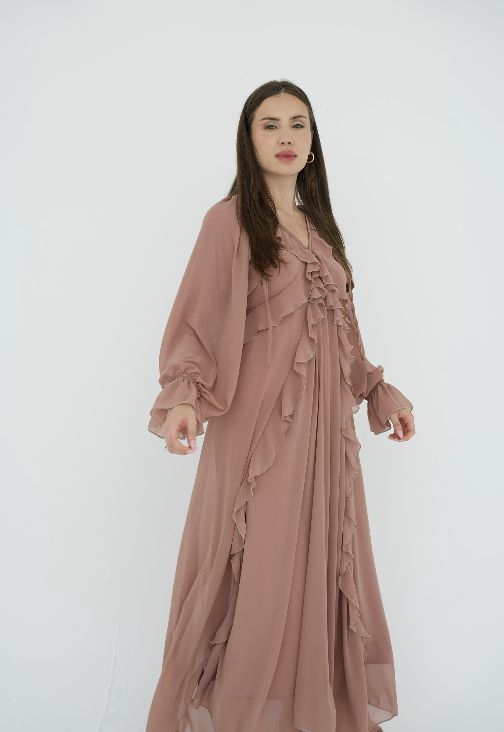 Ruffles chiffion dress