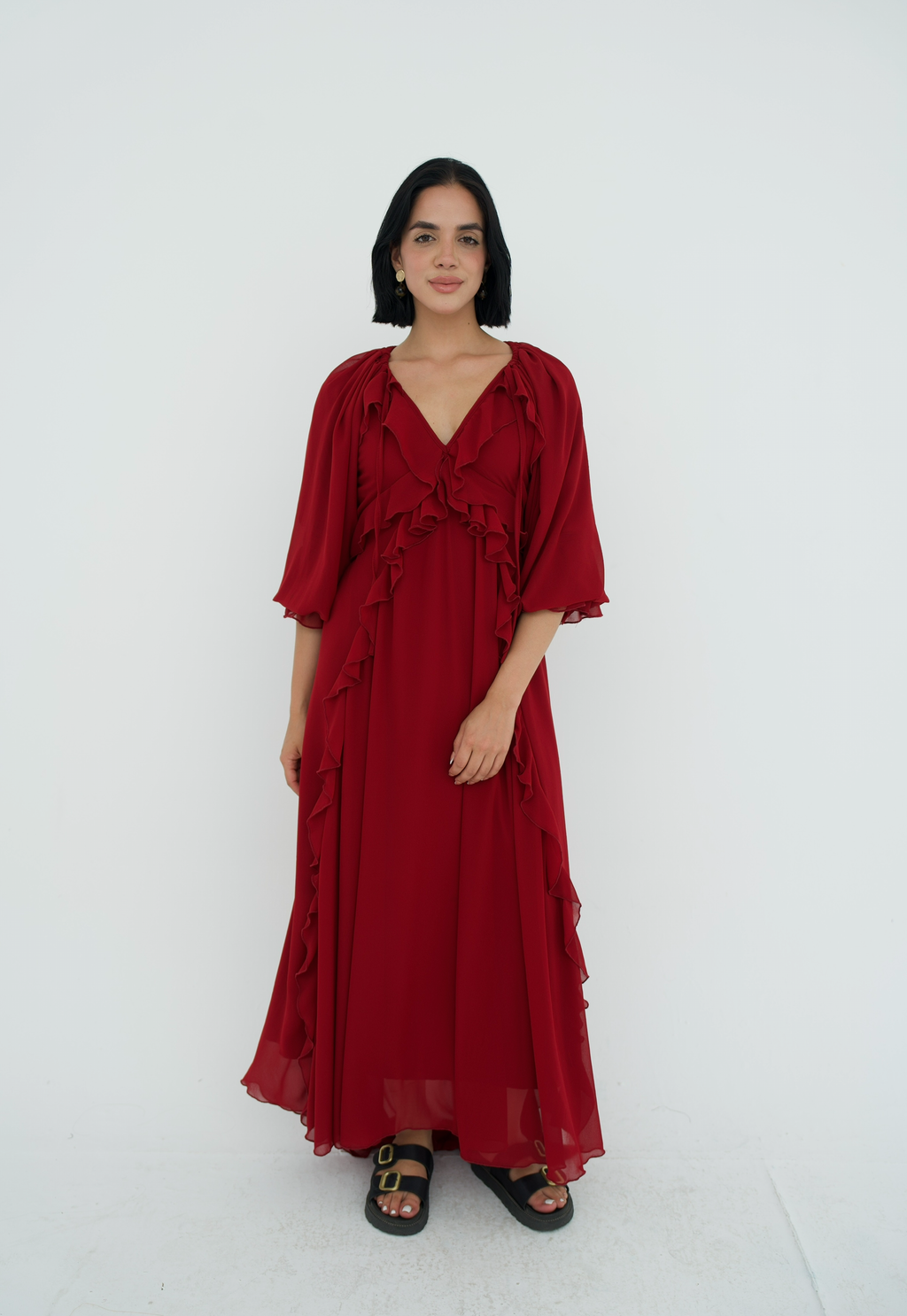 Ruffles chiffion dress