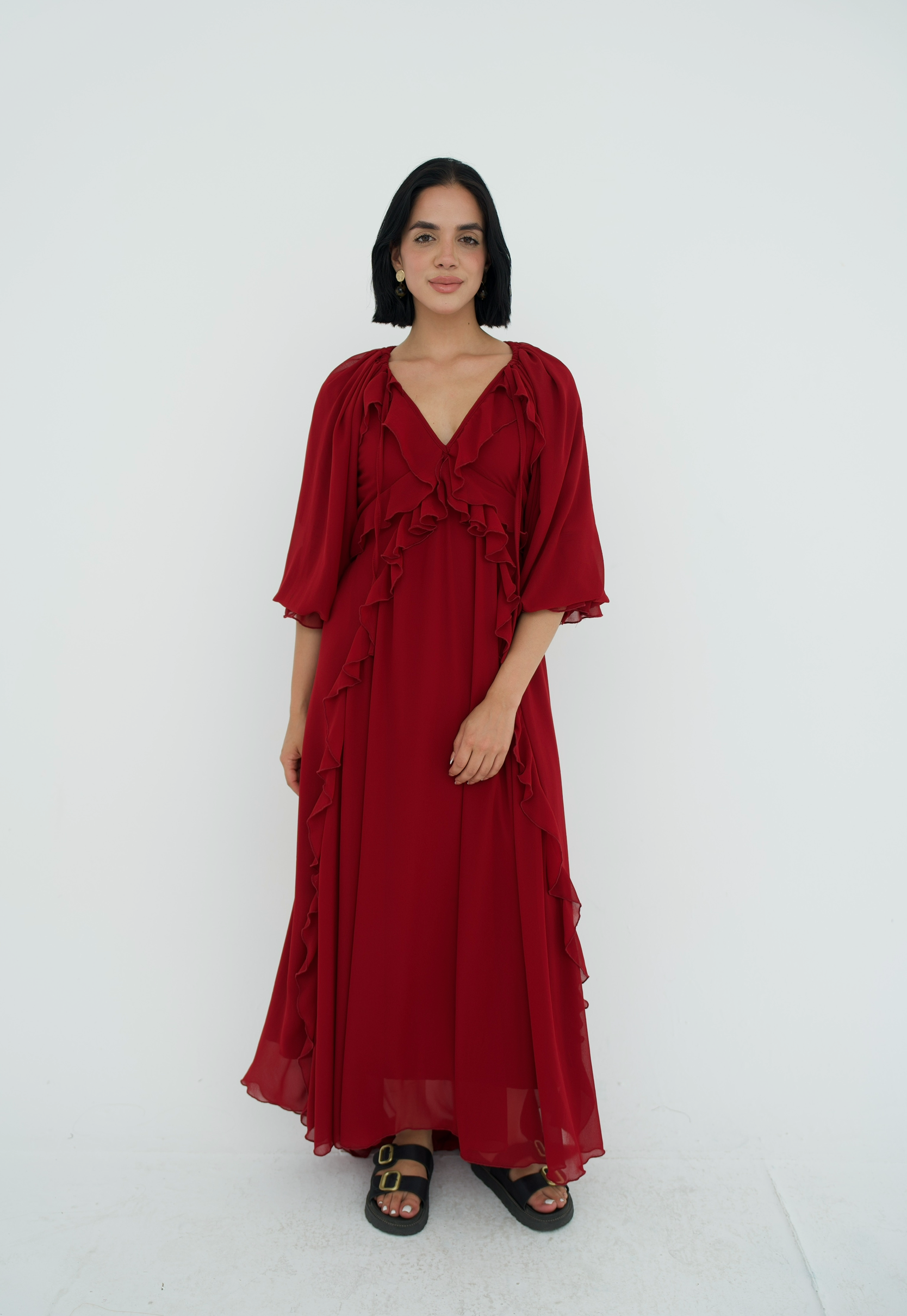 Ruffles chiffion dress