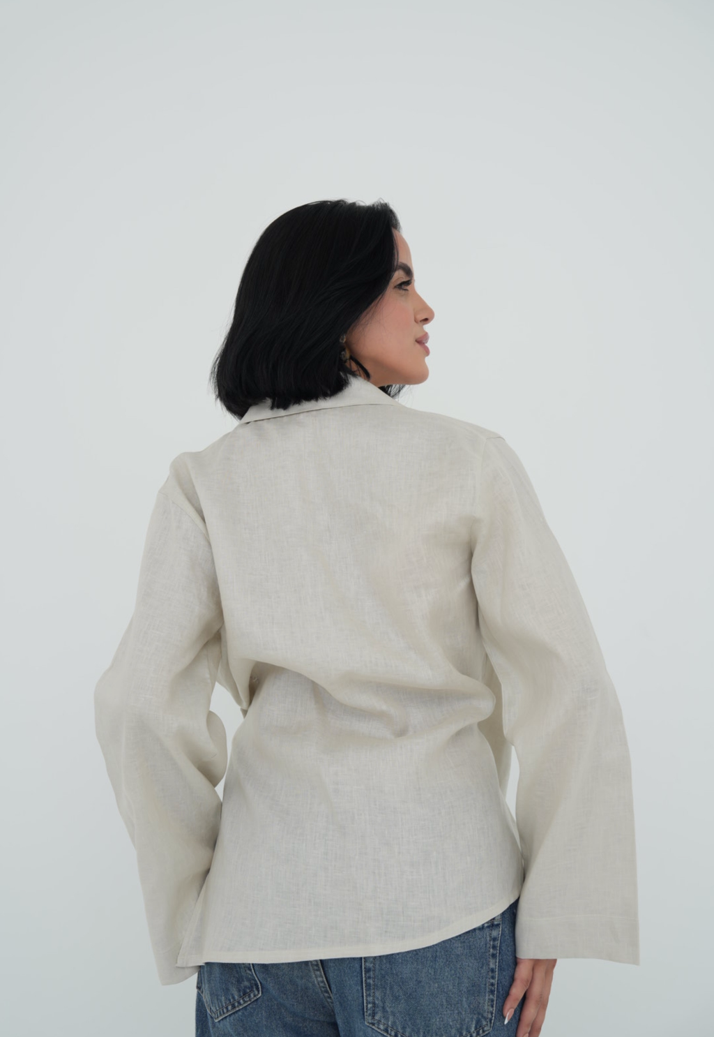 Pure linen High-Low shirt