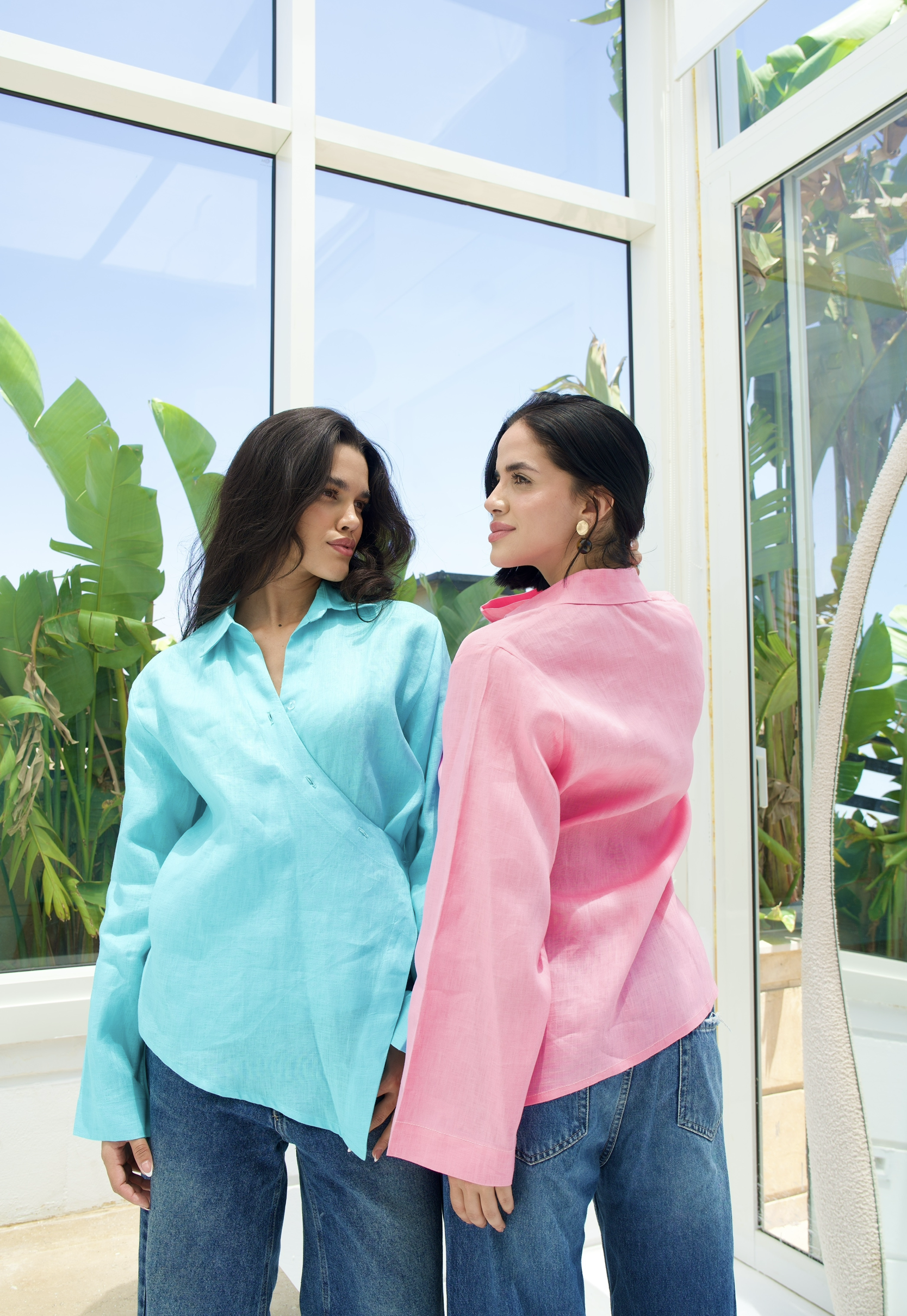 Pure linen High-Low shirt