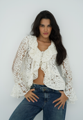 Lace ruffles top