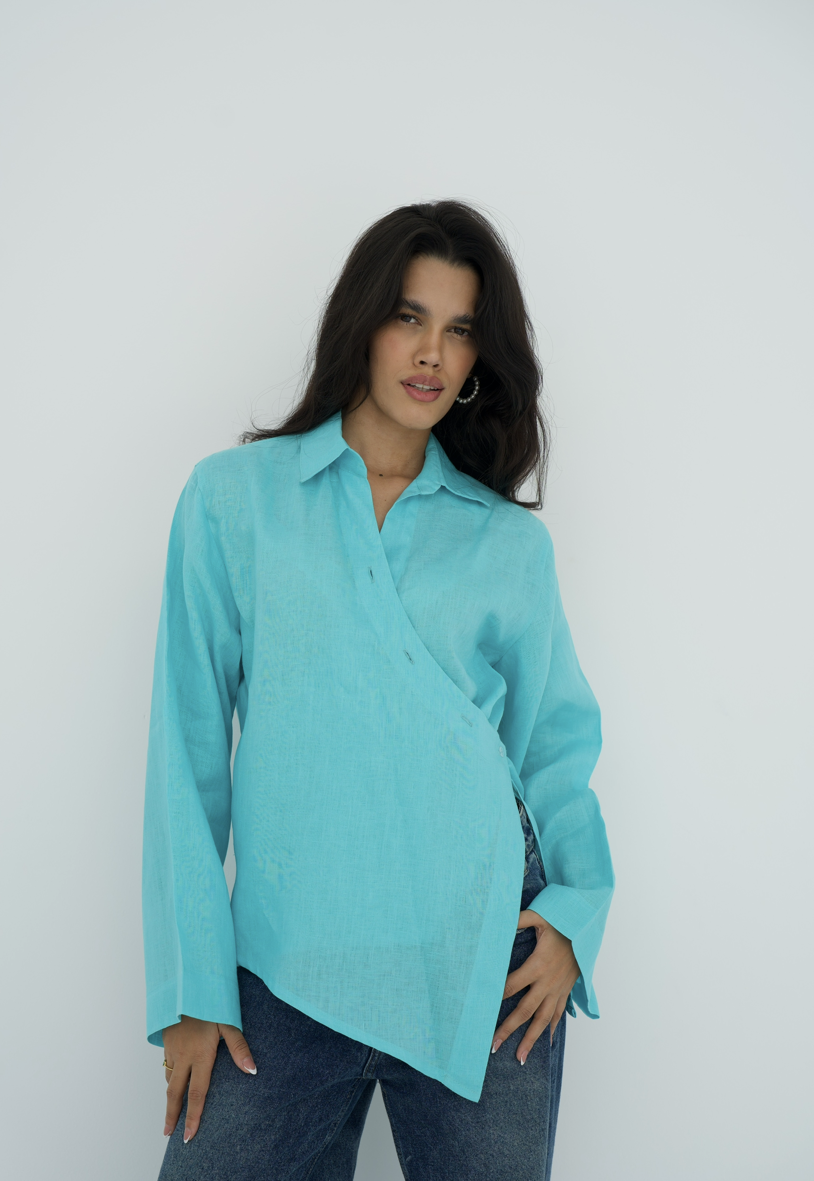 Pure linen High-Low shirt