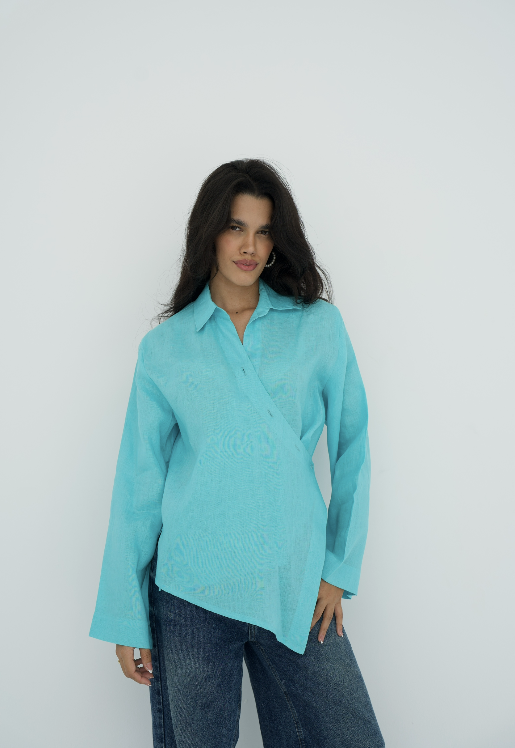 Pure linen High-Low shirt