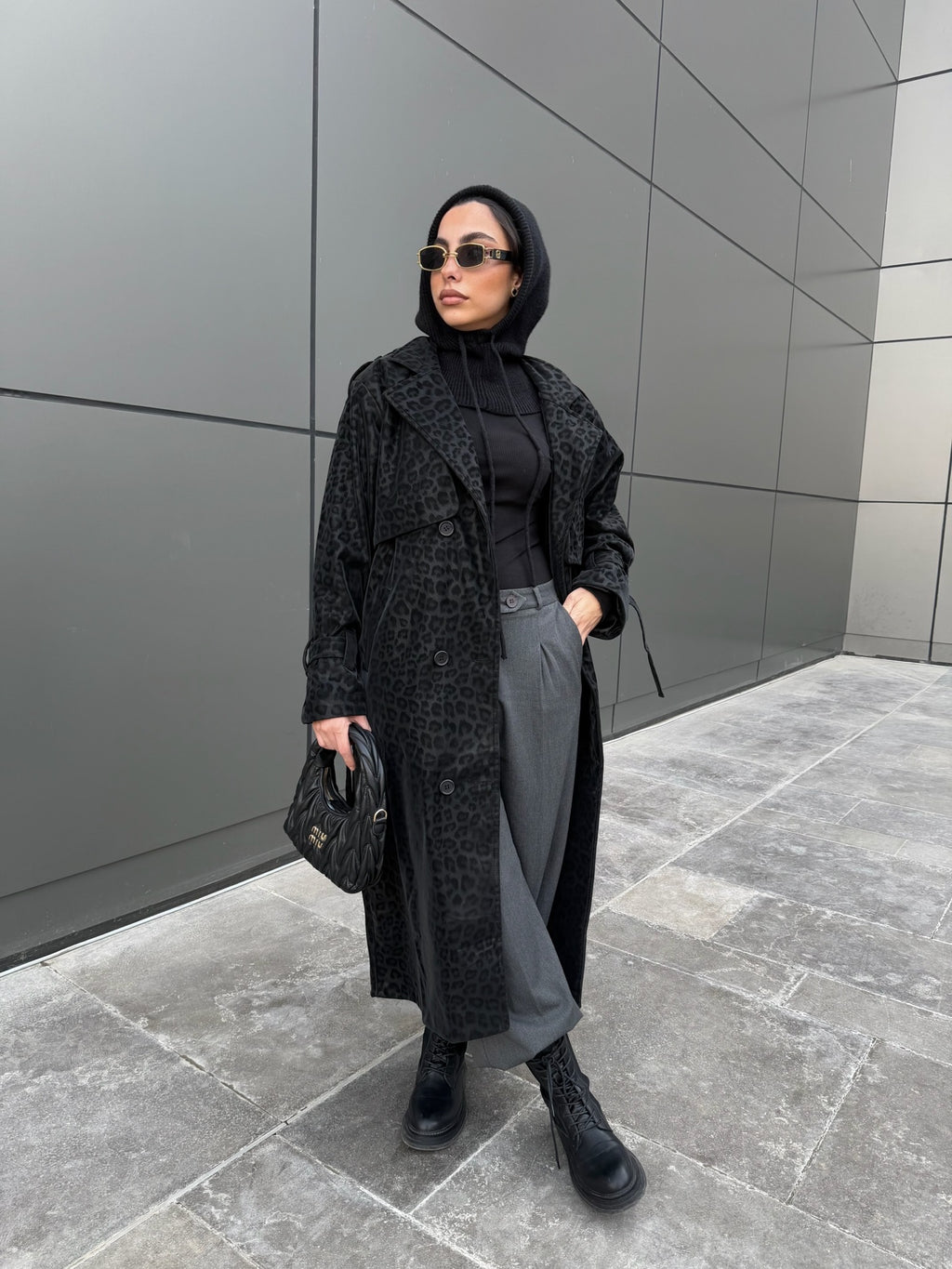 Waterproof Leopard print Long coat